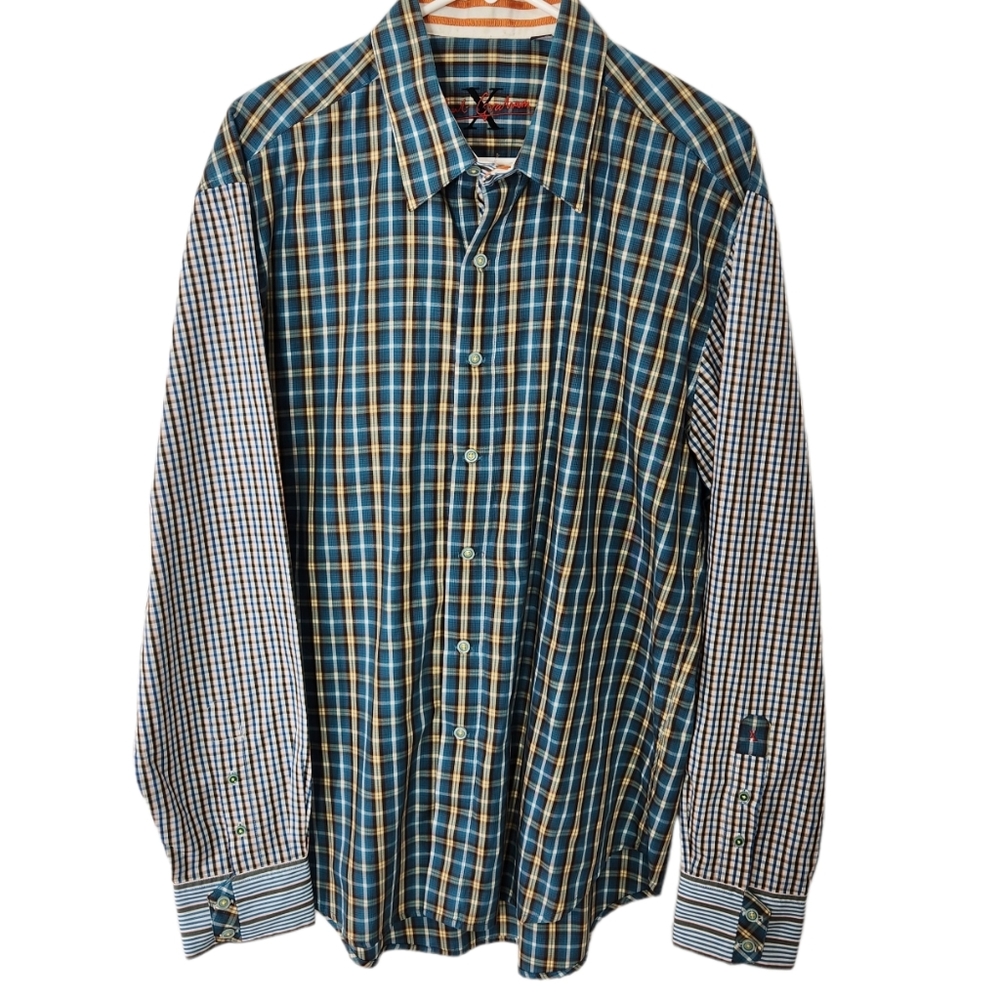 Robert Graham long sleeve plaid button down shirt size XL - Picture 1 of 12
